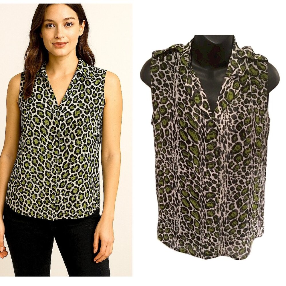 NWT Worthington Cheetah Snake Leopard Print Sleeveless Blouse Tank w/Cami Sz S